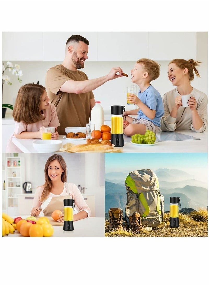 Generic - Portable Blender, Travel Blender, Mini Blender, Personal Mixer Fruit Rechargeable with USB, 380ml, Fruit Juice for Great Mixing (Black) - Image 1