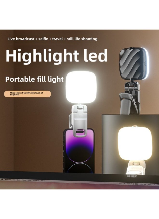 Generic Supplementary Light Mobile Phone Live Beauty Lighting Light RGB Pocket Light Full Color Led Atmosphere Light USB Charging Clap Light-Specifications:❀✿▷d1 Black [can Be Clipped Or Hung]  - Image 2