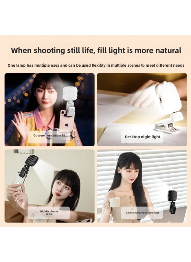 Generic Supplementary Light Mobile Phone Live Beauty Lighting Light RGB Pocket Light Full Color Led Atmosphere Light USB Charging Clap Light-Specifications:❀✿▷d1 Black [can Be Clipped Or Hung]  - Image 5