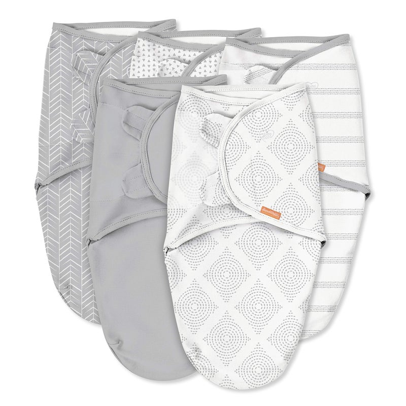 SwaddleMe Original Swaddle â€“ Size Small, 0-3 Months, 5-Pack (Grays for Days ) - Image 1