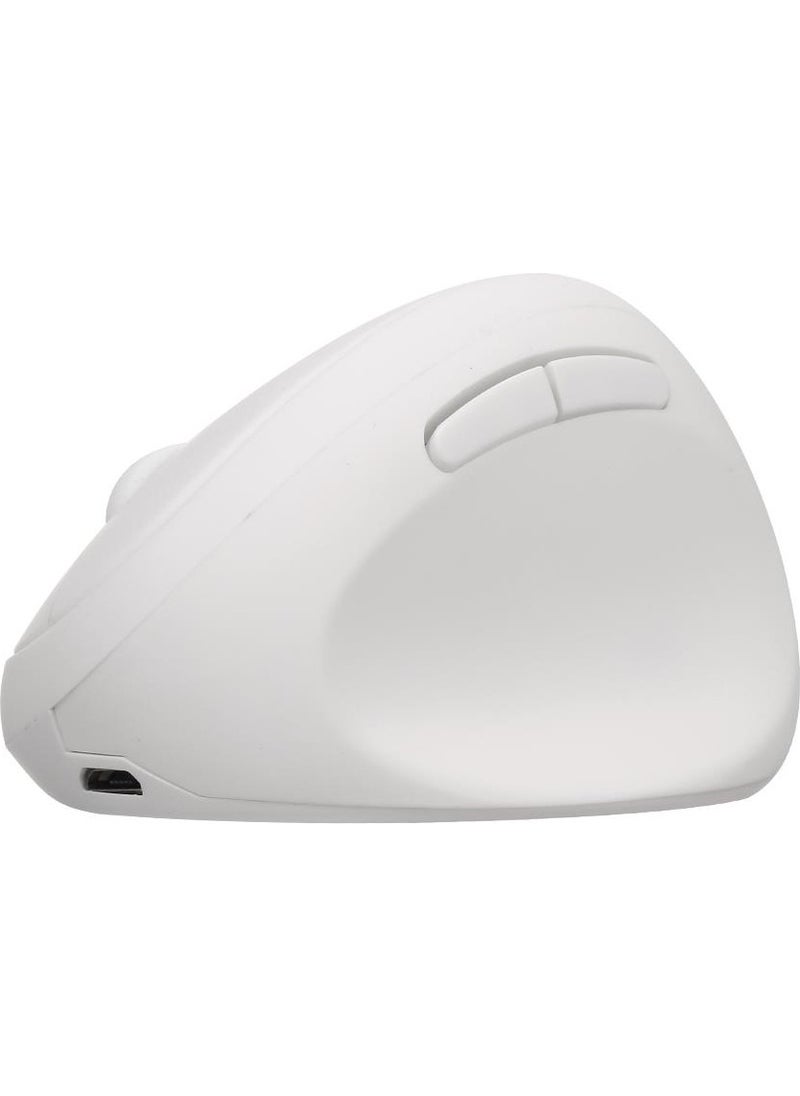 Valkyrie Y08 Vertical Wireless 2.4g Silent Rechargeable 6-Button Vertical Mouse 1600DPI 400MAH White  - Image 3
