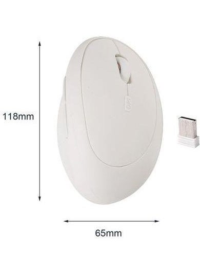 Valkyrie Y08 Vertical Wireless 2.4g Silent Rechargeable 6-Button Vertical Mouse 1600DPI 400MAH White  - Image 4