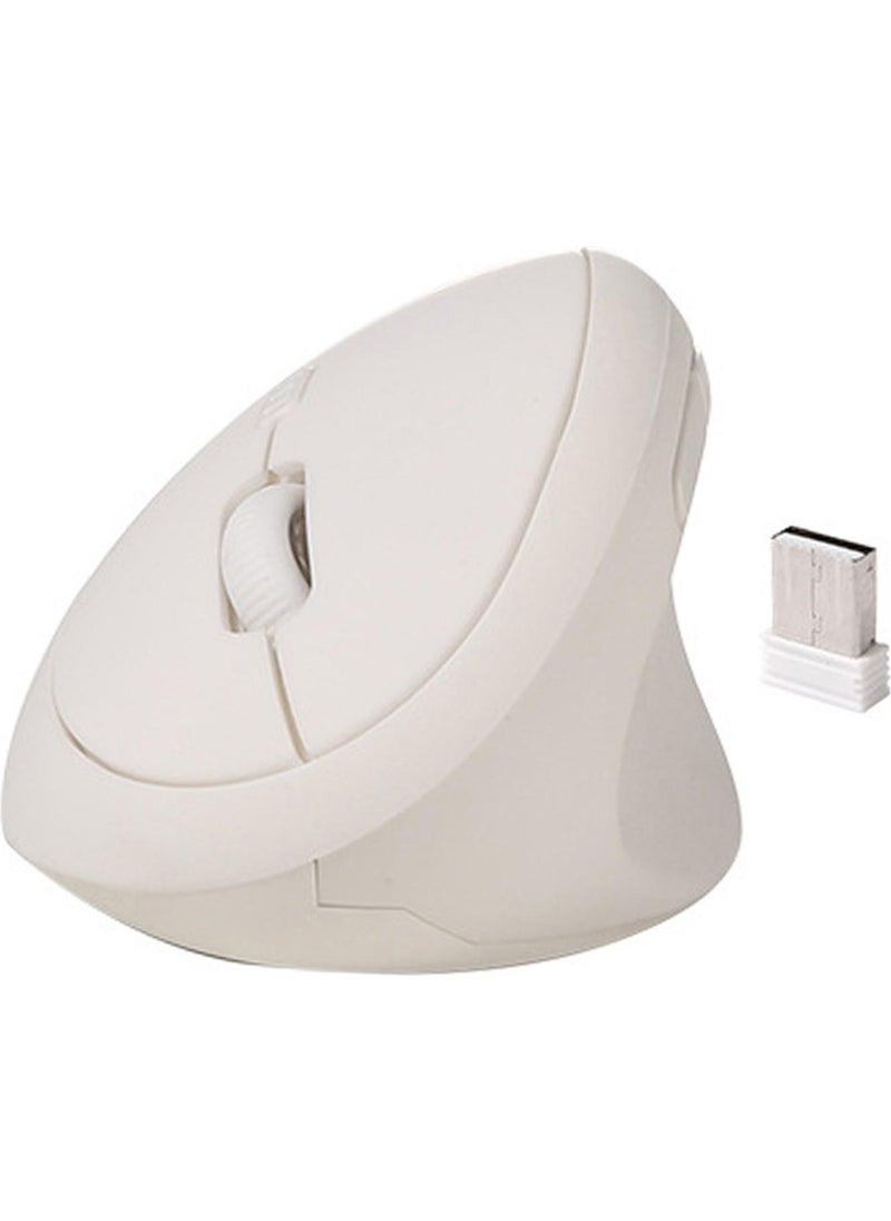 Valkyrie Y08 Vertical Wireless 2.4g Silent Rechargeable 6-Button Vertical Mouse 1600DPI 400MAH White  - Image 1