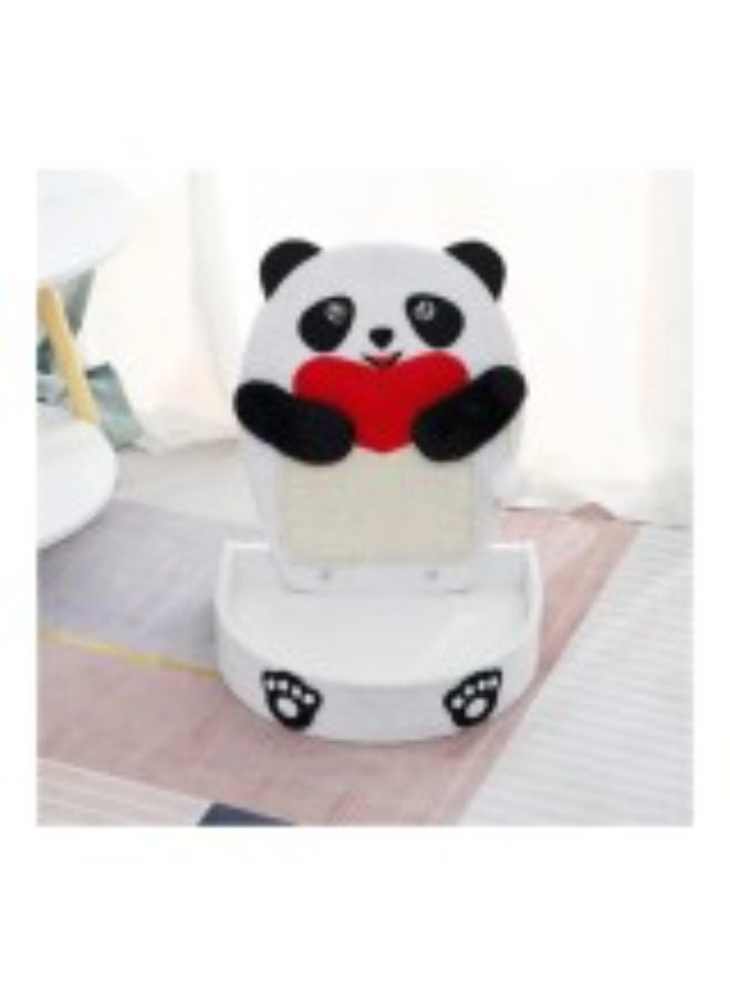CozyPaws Cozy Paws Panda Cat Scratching Board Sisal Rope Multi Functional Scratcher Climbing Play Rest Furniture Plush Flannel Base Hanging Toy Durable Cat Scratcher Indoor Cat Furniture 41x33x62 cm - Image 1