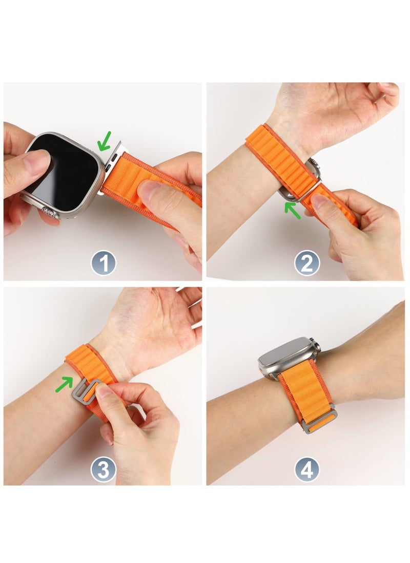 KASTWAVE - Compatible for Apple Watch Ultra 49mm Wide Band, Textile Stretch Nylon Titanium G‑Hook Wristband Sport Strap for iWatch 49mm 45mm 44mm 42mm Series 8/7/6/SE/5/4/3/2/1 Men Bands - Image 1