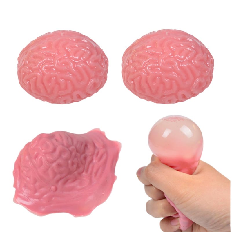 Dhjrefhhd 1Pcs Squishy Brain Fidget Splat Ball StressRelieving Sensory Soft Prop Tool Funny Fake Brain Halloween Decoration Props - Image 3