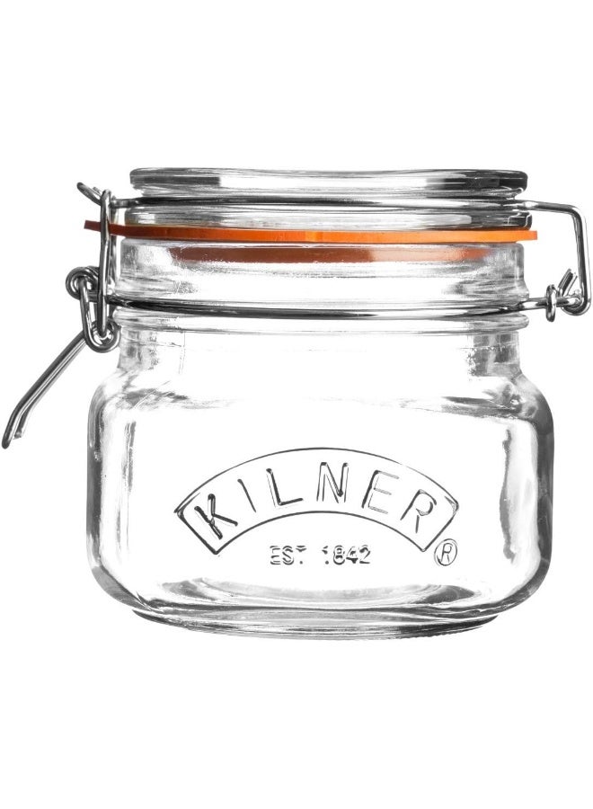 Kilner جرّة كيلنر 25.51 للحفظ للمربى، بقاعدة مربعة وقفل ميكانيكي، سعة: 0.5 لتر - Image 1