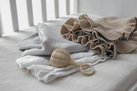 Ooh Noo  Organic Frill Cashmere Baby Blanket - Mocha, Ooh Noo  | Best Price UAE