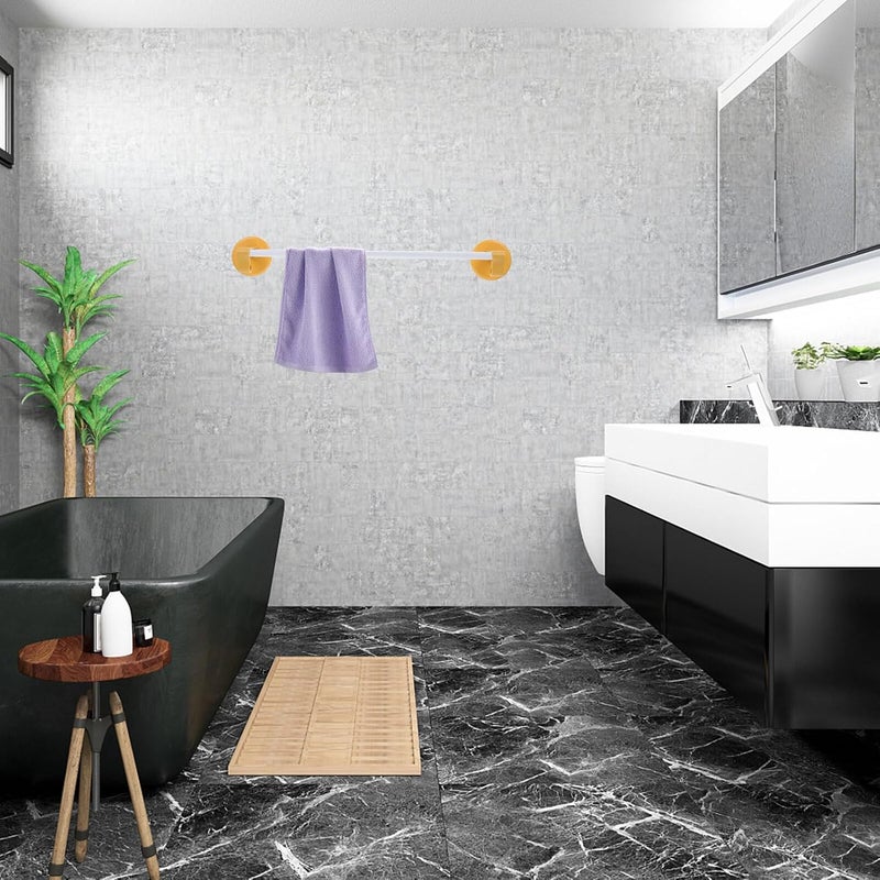 Nail-Free Towel Holder Wall-Mounted Plastic Towel Rack 2pcs with Adhesive for Bathroom and Kitchen Storage Yellow Blue - Image 4