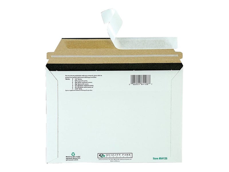 Quality Park Anti-Static Media Mailer with Pre-Printed Labeling, Self Seal Closure for Quick and Easy Seal, Recycled White Fiberboard, 6 x 8-5/8, 25/Box (64126) - Image 4