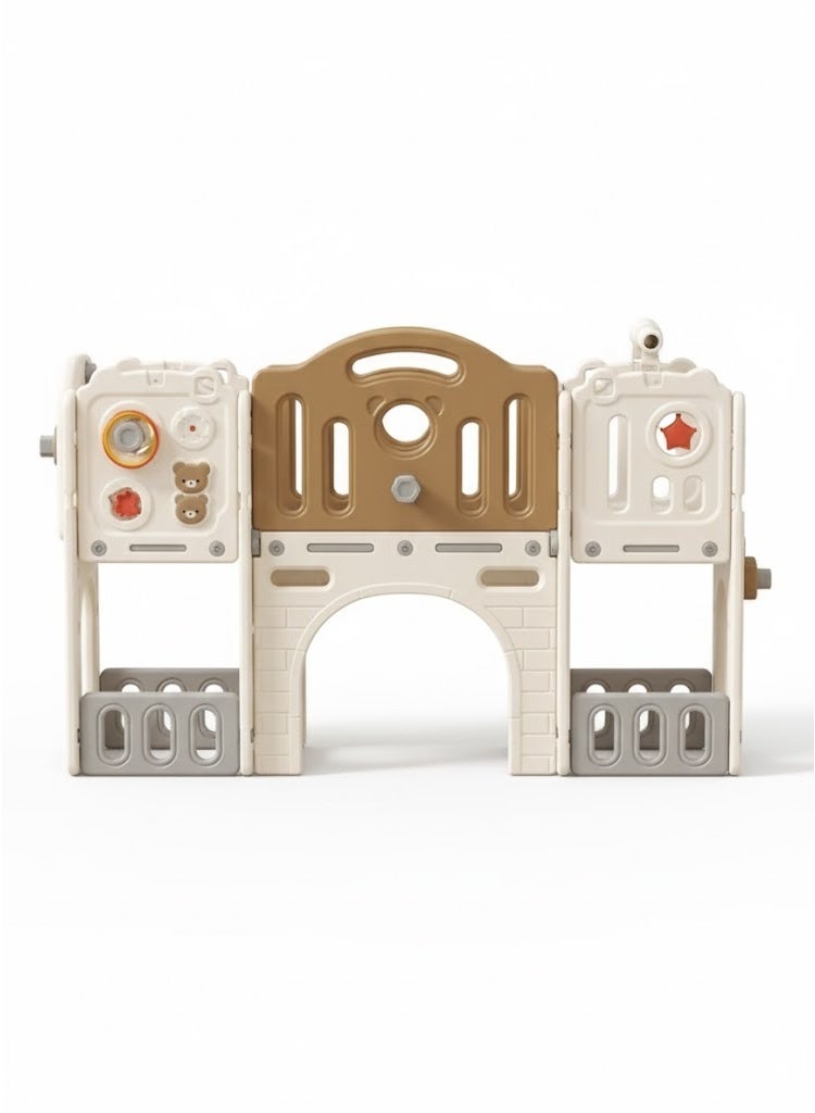 فول جوي زحليقة 8 في 1 للاطفال، زحليقة تسلق مع طوق كرة سلة وسلم وتلسكوب وممر ورمي حلقات ومساحة تخزين وملعب قائم بذاته في الفناء الخلفي للاطفال ، مجموعة لعب داخلية وخارجية في الاماكن المغلقة والمفتوحة - Image 5