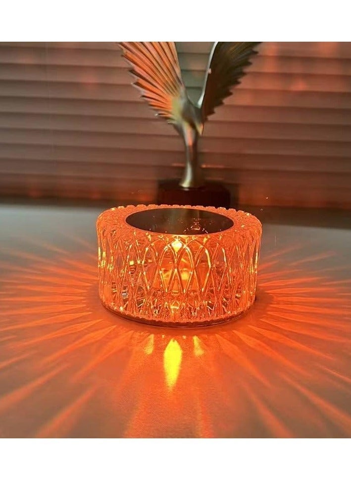 HOCC 3-Color Rose Fabric Table Lamp USB Rechargeable Small Bedside Lamp with Remote Control Irregular Pattern Home Decor Table Lamp - Image 2