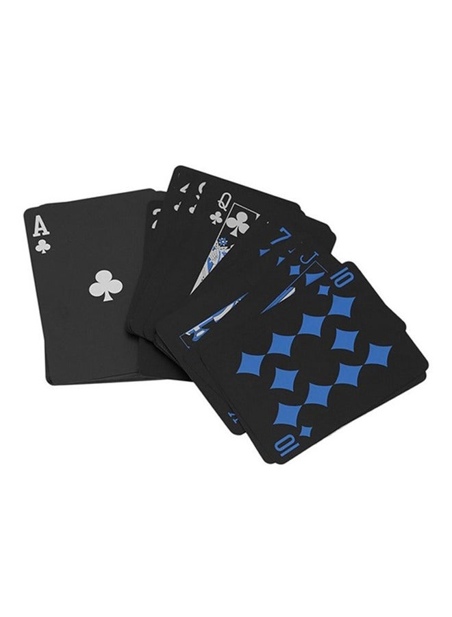Waterproof Plastic Standard Cards Cool Black Deck Of Waterproof Lattice Pattern Card Decks Games ，Toy - Image 1