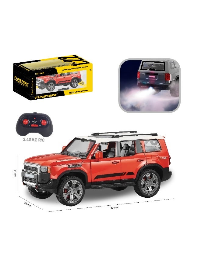 فونسترز سيارة تويوتا برادو من فنسترز بمقياس 1:22 للتحكم عن بُعد - هيكل معدني برذاذ ضبابي مع أضواء LED وبطارية قابلة لإعادة الشحن وقيادة كاملة الوظائف - نموذج واقعي مصبوب للطرق الوعرة - Image 4