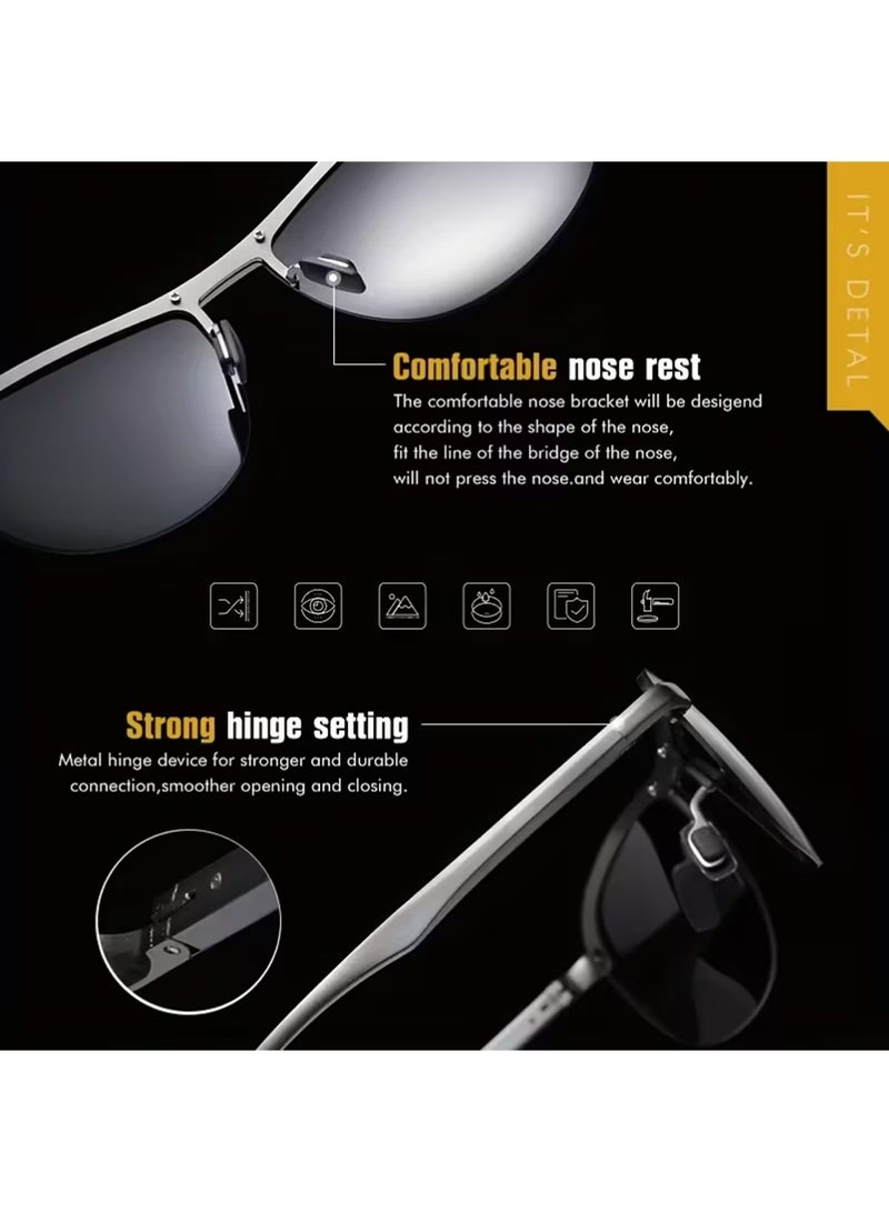 أورون نظارات شمسية رياضية للرجال، متغيرة اللون، مستقطبة، للركوب الدراجات، الصيد، القيادة، حماية من الأشعة فوق البنفسجية، نظارات طبية، نظارات مضادة للوهج، مع حافظة نظارات - Image 5