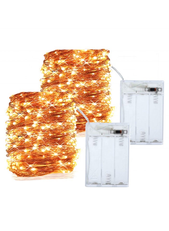 Generic Pack of 12 LED 5M String Lights Batter Powered Silver Wire Starry Fairy Light Home Ramadan Christmas Wedding Party Decoration Bottle DIY Lights Warm White - Image 1