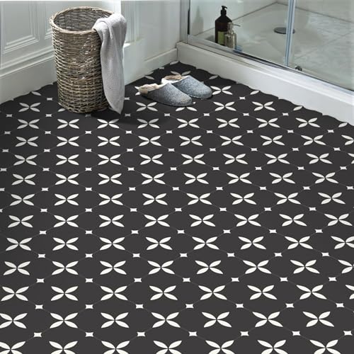 MORCART 20Pcs Peel and Stick Floor Tiles, 7.87" x 7.87" Vinyl Flooring Waterproof, DIY Flooring for Bathroom, Kitchen, Fireplace, Pet House, Stairs, Bedrooms, Wall - Image 4