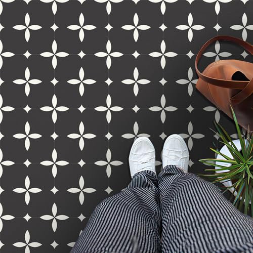 MORCART 20Pcs Peel and Stick Floor Tiles, 7.87" x 7.87" Vinyl Flooring Waterproof, DIY Flooring for Bathroom, Kitchen, Fireplace, Pet House, Stairs, Bedrooms, Wall - Image 1