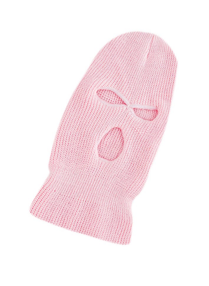 Loquat - 3-Hole Knitted Full Face Mask Pink - Image 1