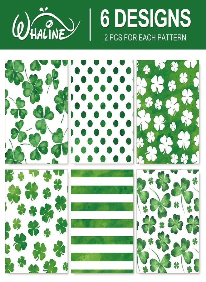 Whaline 12 Sheet St. Patrick's Day Wrapping Paper Watercolor Shamrock Gift Wrap Paper Bulk Green Art Papers Folded Flat for Irish Spring Birthday Baby Shower DIY Crafts Supplies, 19.7 x 27.6 Inch - Image 3