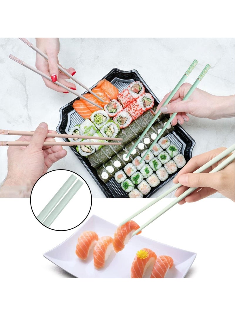 Reusable Chopsticks, 5 Pairs Chopsticks Fiberglass Chop Sticks Dishwasher Safe Reusable Non-Slip Chop Sticks 9.5 Inches Sakura Amber Japanese Chinese Style Colourful Chopstick Family Multipack - Image 2