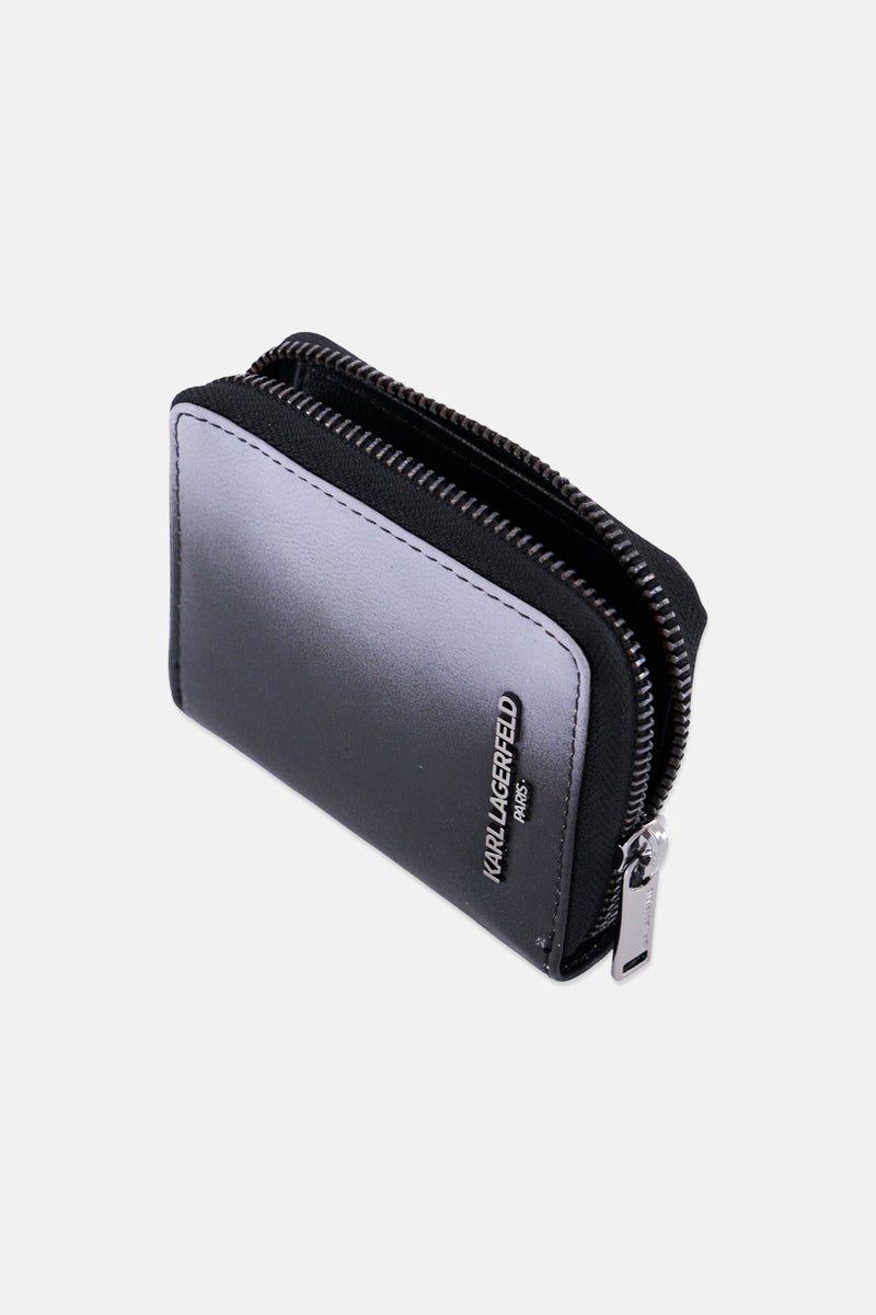 Karl Lagerfeld Men Ombre Zipper Wallet, Black - Image 3
