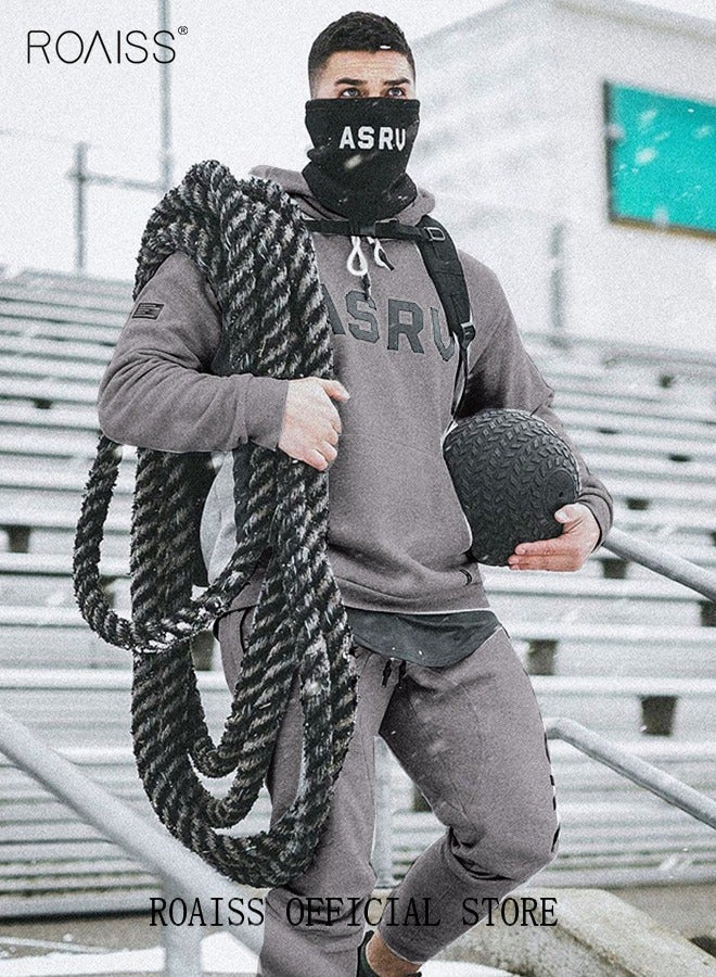 roaiss Mens Sport Hooded Sweatshirts Cotton Gyms Fitness Jacket Autumn Winter Streetwear Men's Sportswear Workout Coat Running Hoodies - Image 1