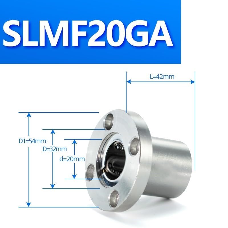 SLMF20GA Round Flange Linear Ball Bearing For 3D Printer CNC Machine - Image 3