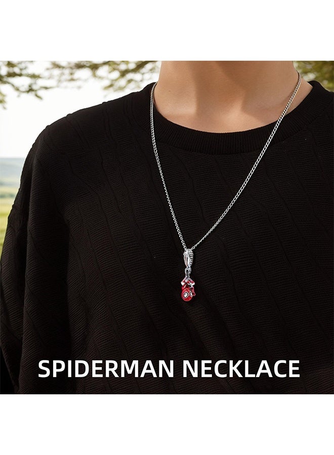 قلادة سبايدرمان للنساء والرجال والفتيان والفتيات سلسلة مجوهرات سبايدرمان حمراء قابلة للتعديل سلسلة كابل غير قابلة للتلف مع قفل منزلق هدية سبايدرمان المثالية لمحبي سبايدرمان كوسبلاي الملابس اليومية - Image 3