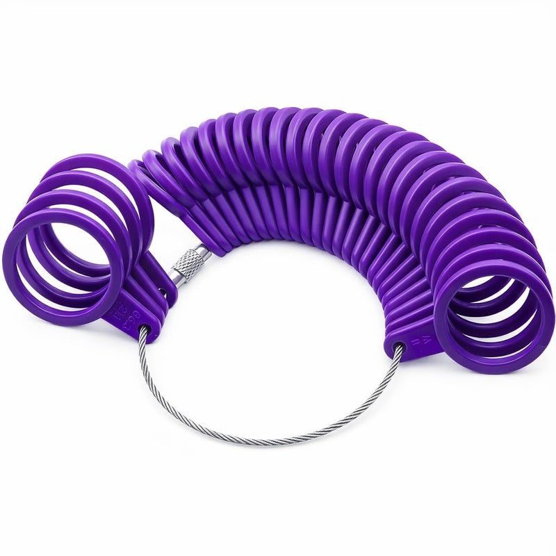27 Pieces Ring Gauge Set, Professional Grade Plastic Ring Gauge Set, Clear Measurements for US and English, Circumference and Diameter, Precision Finger Measurement for Jewelry Making (Purple) - Image 1