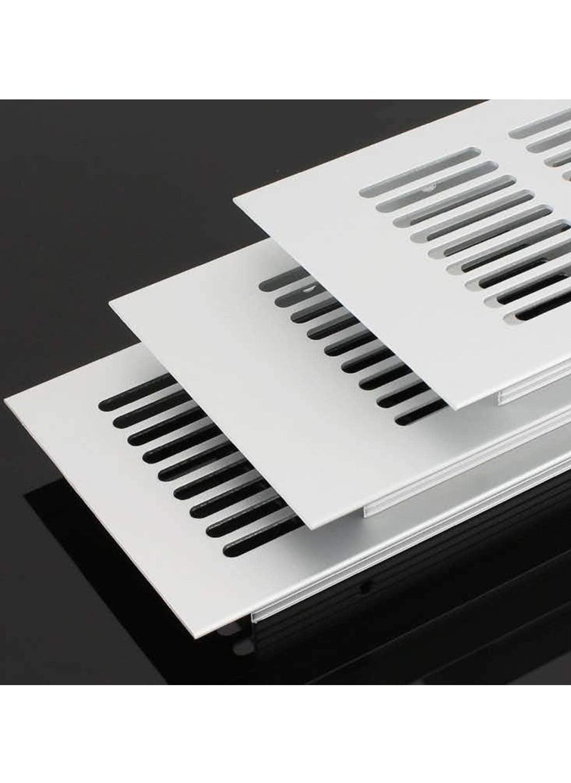 Y&D 2 Pcs Air Vent Grille Cover, 200 mm Black Square Aluminum Alloy Cover for Home, Office, Bathroom, Toilet (Silver)  - Image 3