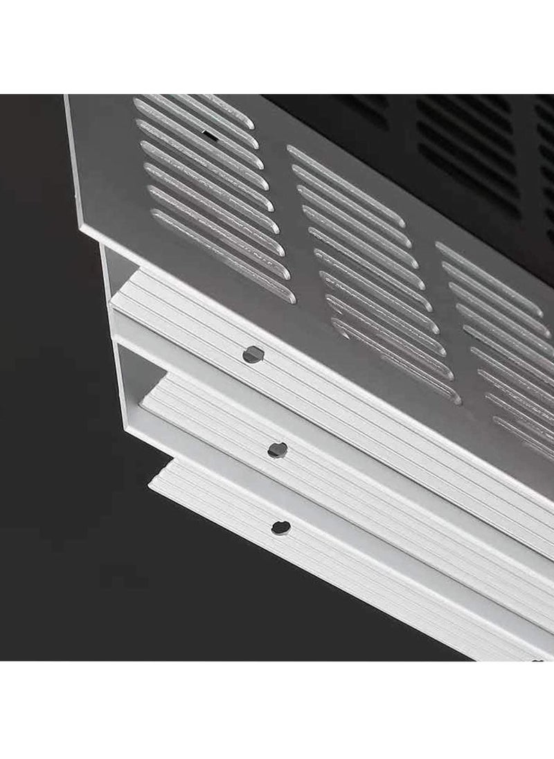 Y&D 2 Pcs Air Vent Grille Cover, 200 mm Black Square Aluminum Alloy Cover for Home, Office, Bathroom, Toilet (Silver)  - Image 4