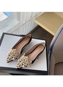Vintage French Rhinestone Pearl Sandals Single shoes