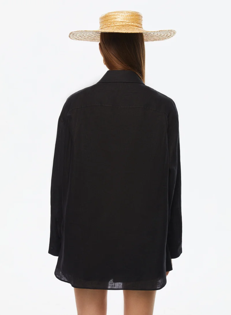نوكتورن Oversize Linen Shirt