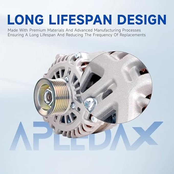 APLEDAX High Output Alternator For/INFINITI JX35 2013 QX60 2014 2015 2016, For/Nissan Murano 2015-2017 Pathfinder 2013-2017 A003TJ3991 23100-3JA1A, 23100-3JA1ARE - Image 5