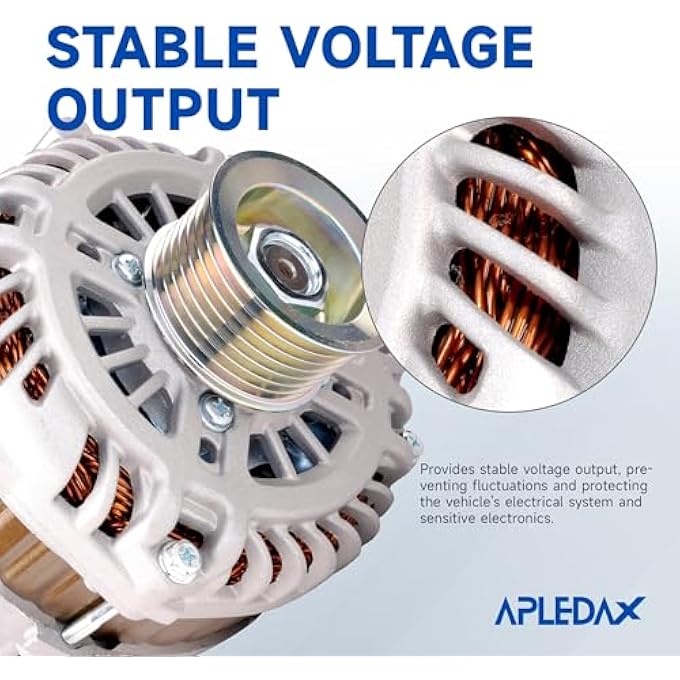 APLEDAX High Output Alternator For/INFINITI JX35 2013 QX60 2014 2015 2016, For/Nissan Murano 2015-2017 Pathfinder 2013-2017 A003TJ3991 23100-3JA1A, 23100-3JA1ARE - Image 2