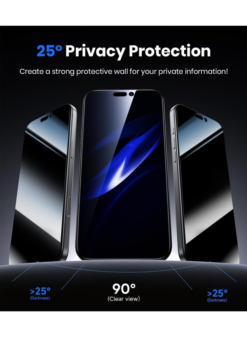 إكس ليفيل حماية شاشة الخصوصية 360 لـ iPhone 17 Pro Max 2025 ، حزمة 2 ، حماية 360 درجة في 4 اتجاهات ، زجاج مضاد للجسوس ، Face ID متوافق مع iPhone 17 Pro Max - Image 4