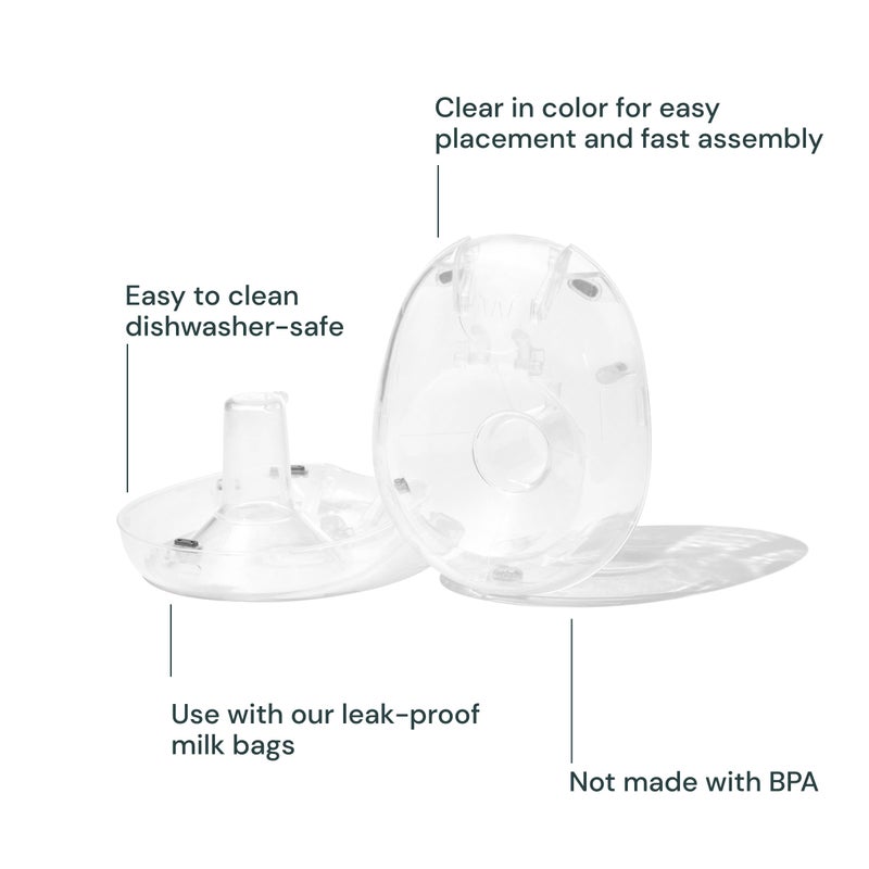 Willow 360 Breast Pump Flanges, 2-Count - 24mm Breast Shield - for Willow 360 or 3.0 Wearable Breast Pump, Hands-Free for Leak Proof Breast Pumping with The Willow Milk Bags - Image 2