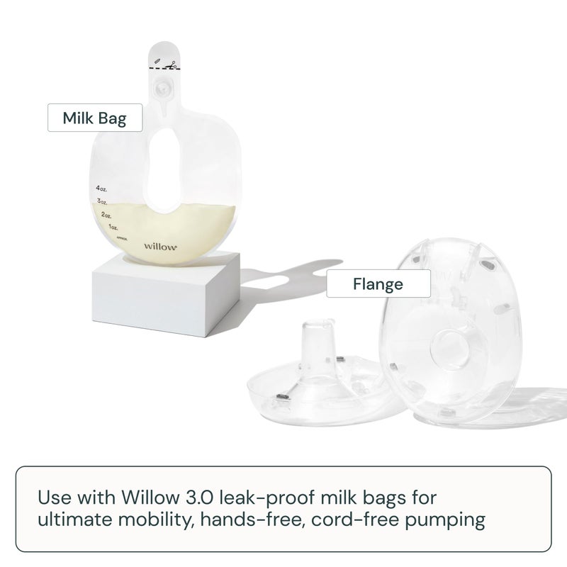 Willow 360 Breast Pump Flanges, 2-Count - 24mm Breast Shield - for Willow 360 or 3.0 Wearable Breast Pump, Hands-Free for Leak Proof Breast Pumping with The Willow Milk Bags - Image 3
