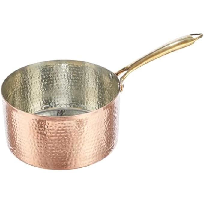 Bandai Copper Studio Signature 8 Coppersaute Pan HandHammered Copper NonReactive Tin Lining Riveted CastBronze Handle Electric Stovetop Safe Oven Safe PfasFree Broiler Safe To 425F - Image 1