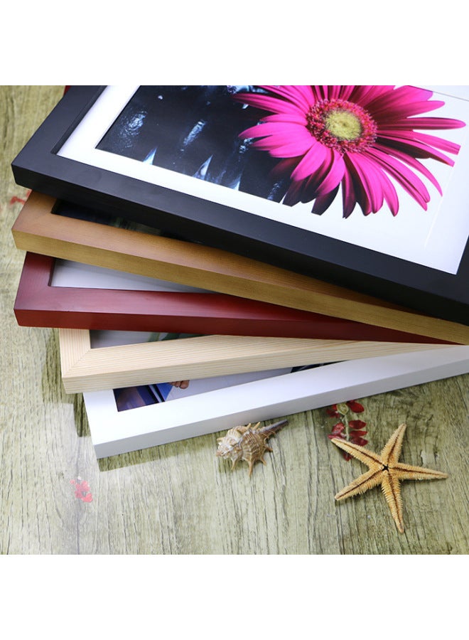 Solid Wood Simple 32 Inch 28 Inch 16 Inch 18 Inch 4k8 24 Inch A4 Wooden A3 Photo Frame Wall Poster Frame-Color:8k/8 Open Inner Diameter (26.5* 38cm )-wood Color - Image 4