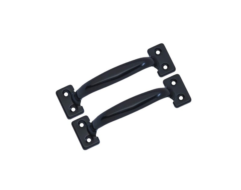 QCAA Door Pull 534 Steel Black Coated 2 Pack Made in Taiwan