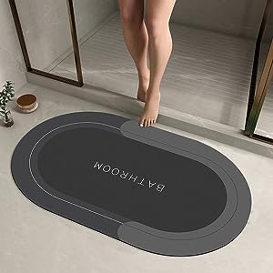 RONFILD Kitchen Mats Waterproof Memory Foam Kitchen Rugs Standing Desk Mat Floor Mats Comfort Runner Rug Carpets for Kitchen Floor Sink Oval Floor Mat - Image 1