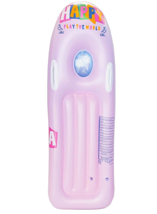 Thick Material Lightweight Folding Portable Children's Inflatable Surfboard with Handle, Floating Board, Size 21.65"x45.28"Summer Beach Surfing Pool Water Sports Auxiliary Learning Swimming(Pink) - Image 1