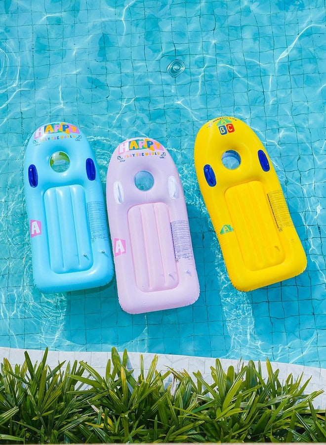 Thick Material Lightweight Folding Portable Children's Inflatable Surfboard with Handle, Floating Board, Size 21.65"x45.28"Summer Beach Surfing Pool Water Sports Auxiliary Learning Swimming(Pink) - Image 3