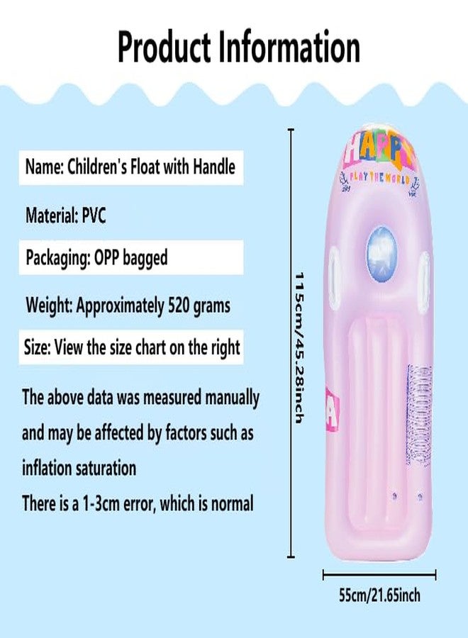 Thick Material Lightweight Folding Portable Children's Inflatable Surfboard with Handle, Floating Board, Size 21.65"x45.28"Summer Beach Surfing Pool Water Sports Auxiliary Learning Swimming(Pink) - Image 2