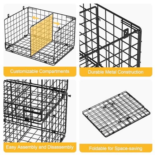 VyGrow 5 Tier Hanging Closet Organizer with Adjustable Dividers, Heavy-Duty Storage Shelves for Clothing, Kitchen, Laundry Room, Extra Large Baskets, 15.7" W x 11.8" D x 51" H, Black - Image 4