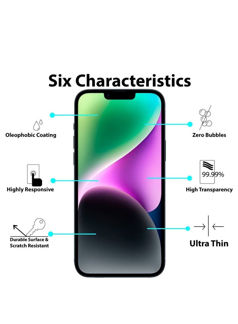 BORTONY iPhone 14/13/13 Pro 9H Hardness Tempered Glass Screen Protector Bubble Free Ultra HD Case Friendly Full Coverage For Apple iPhone 14/13/13 Pro 6.1" - Image 5