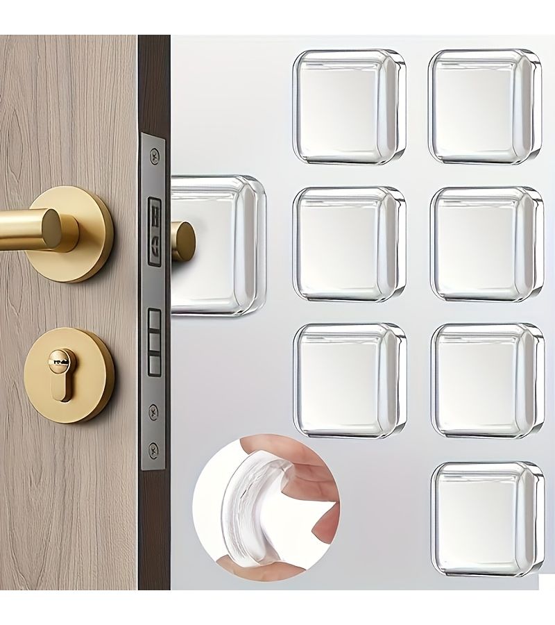 3 Pieces Anti Collision Door Stop Pads Self-Adhesive Wall Protectors Shock Absorbing Buffer Pads for Home - Image 1