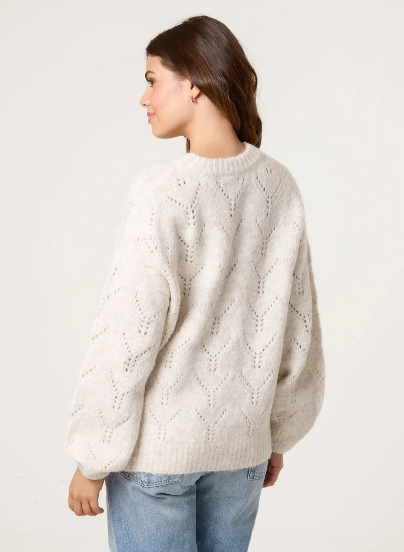 Blue Vanilla Stitch Detail Jumper